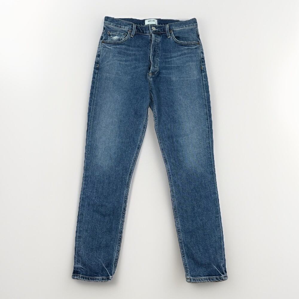 Agolde Nico High Rise Slim Fit Denim Jeans Womens Size 28 Blue Cigarette USA
